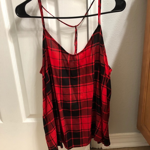 No Boundaries Tops - Red Plaid Tank Woman’s XL